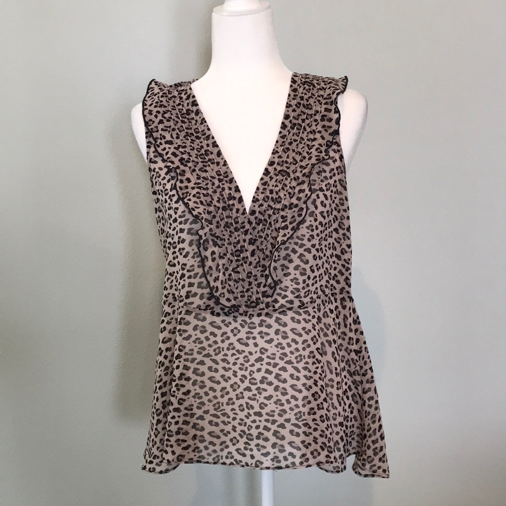 Cabi Leopard Flutter Blouse